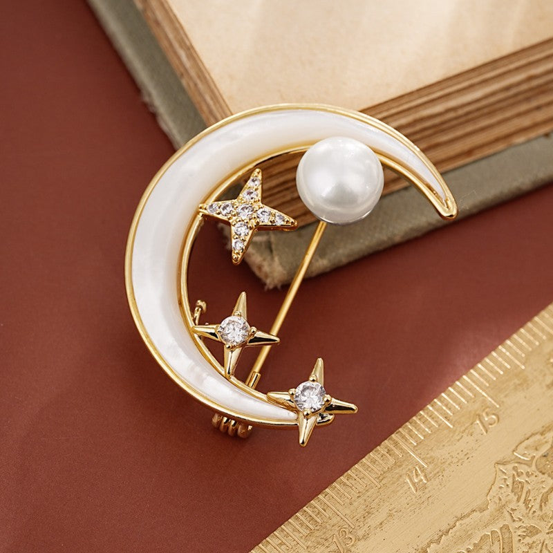 S2364B1 Pearl Brooch Scarf Buckle simple elegant fine handmade gifts