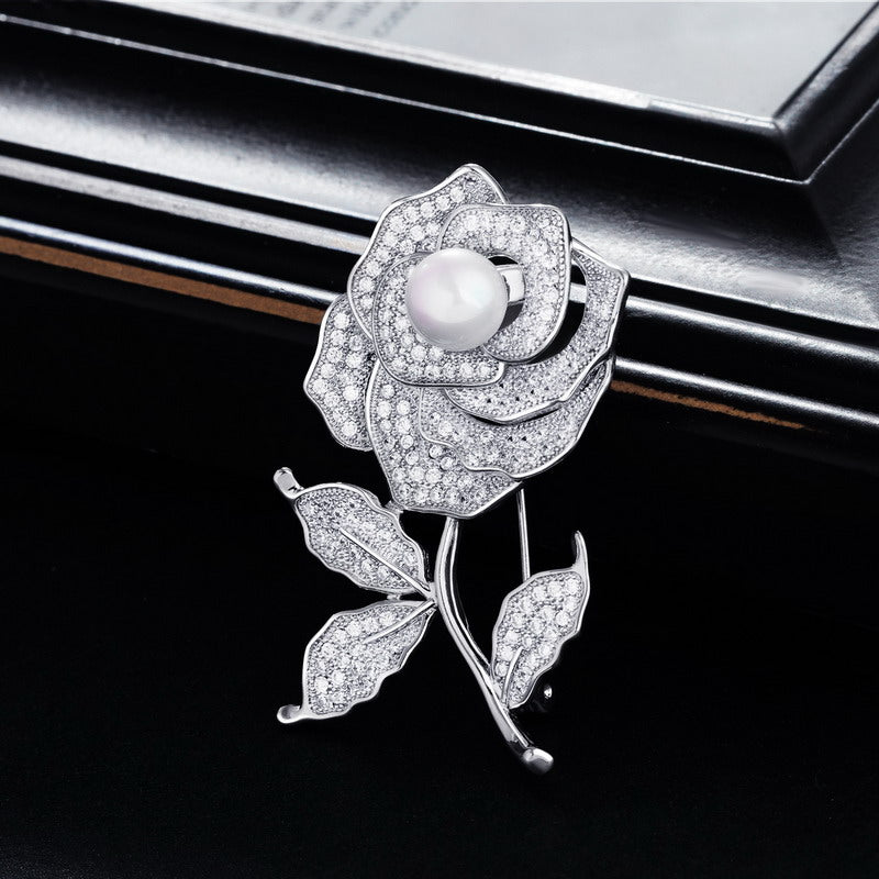 S2152B1 Flower Brooch Scarf Buckle fine handmade gifts