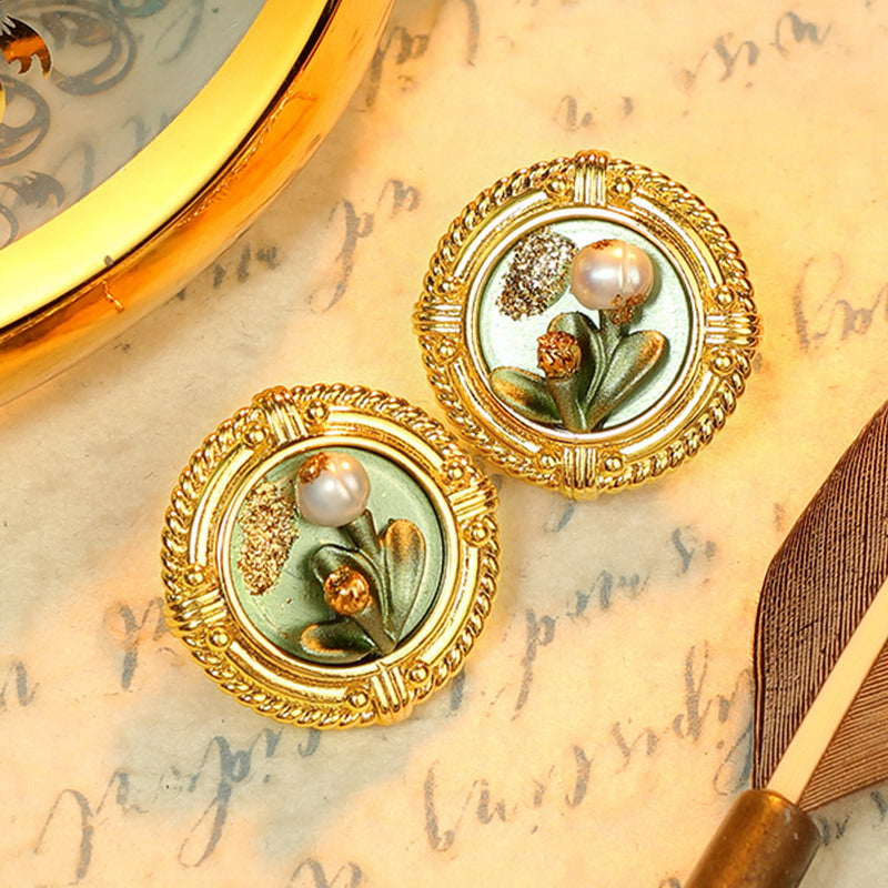 S4809E1 Pearl Earrings Stud Ear Accessories fine handmade gifts