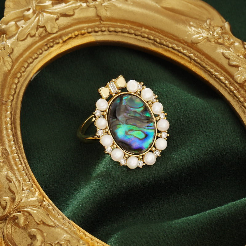 S1967R1 Pearl adjustable one-size-fits-all Engagement Rings fine handmade gifts