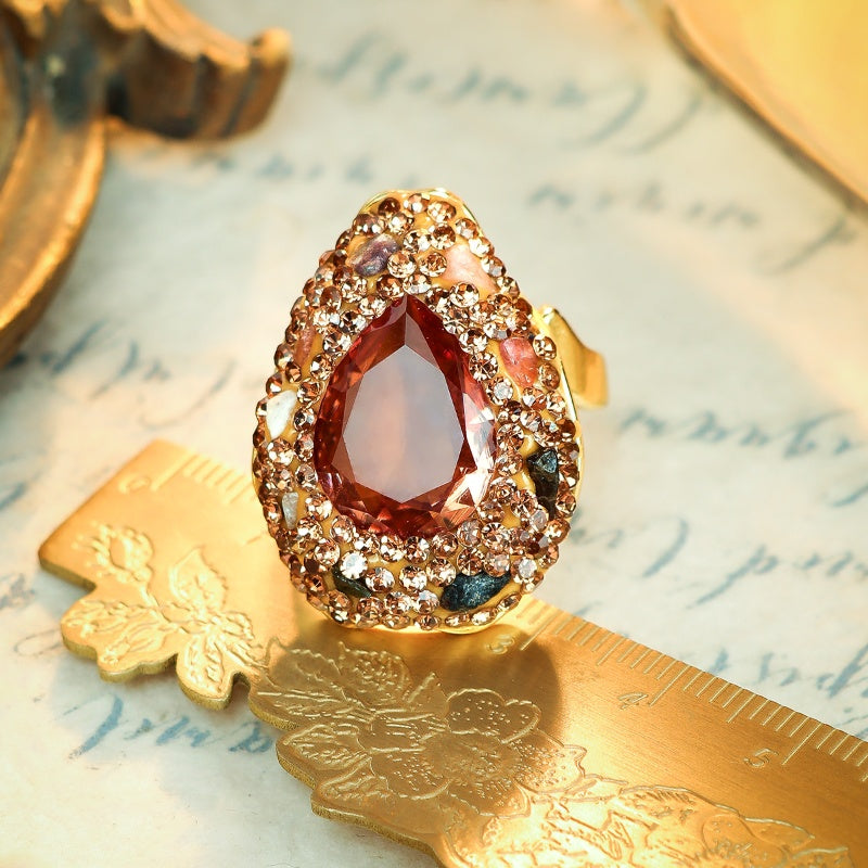 S2093R1 Pure Tourmaline adjustable one-size-fits-all Engagement Rings fine handmade gifts