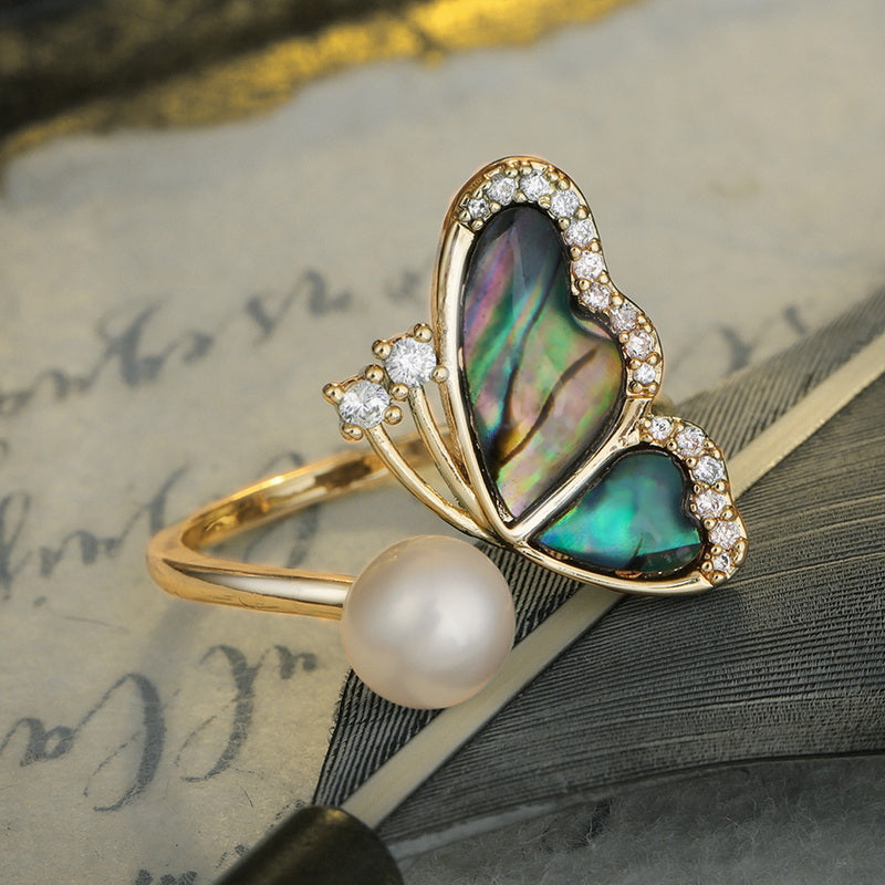 S2036R1 adjustable one-size-fits-all butterfly Engagement Rings fine handmade gifts