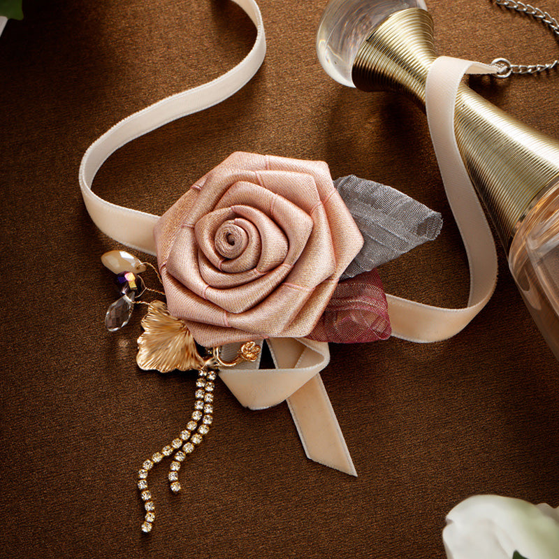 S2074N Rose Flower Necklace Choker fine handmade gifts