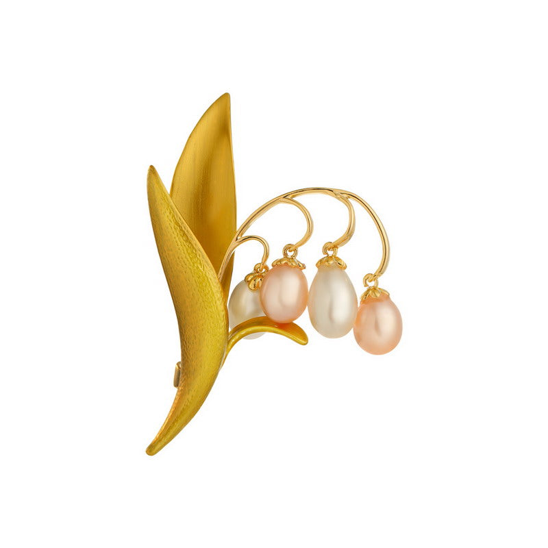S2188B1 Pearl Scarf Buckle Flower Brooch fine handmade gifts