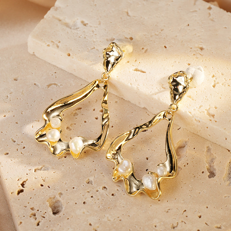 S4651E1 Pearl irregular Earrings Stud Ear Accessories fine handmade gifts