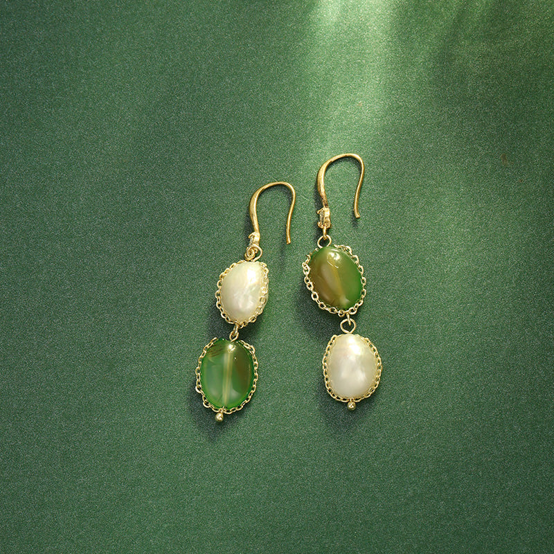 S4647E1 Pure Quartzite pearl earrings Stud Ear Accessories fine handmade gifts