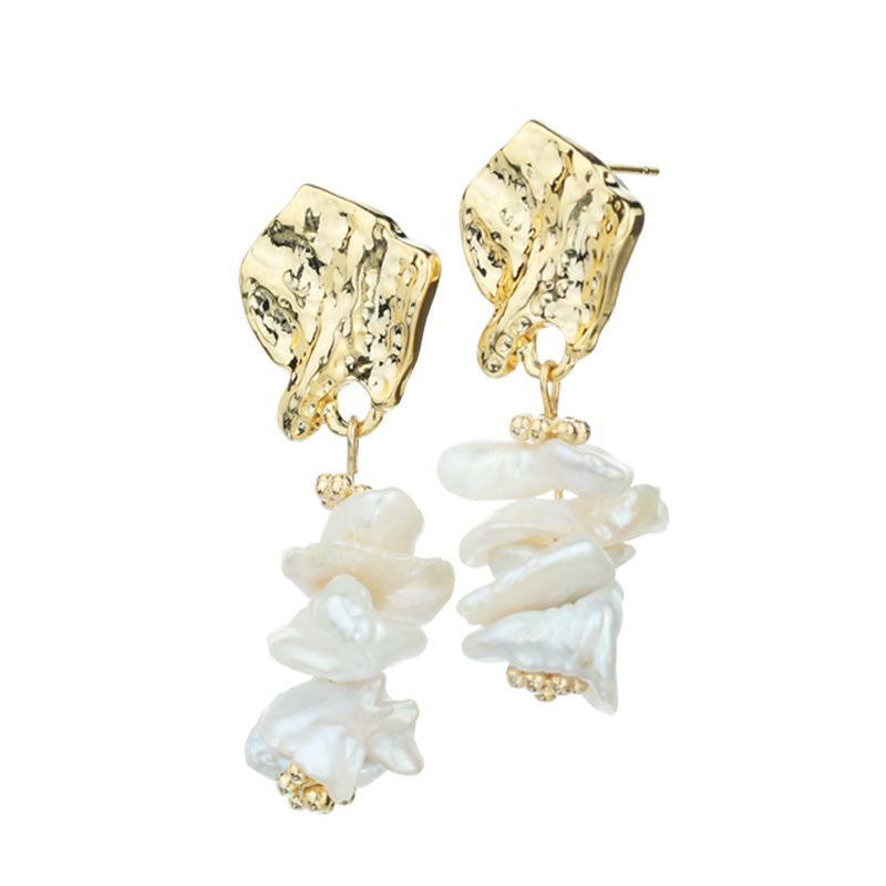 S4876E1 Pearl irregular Earring Stud Ear Accessories fine handmade gifts