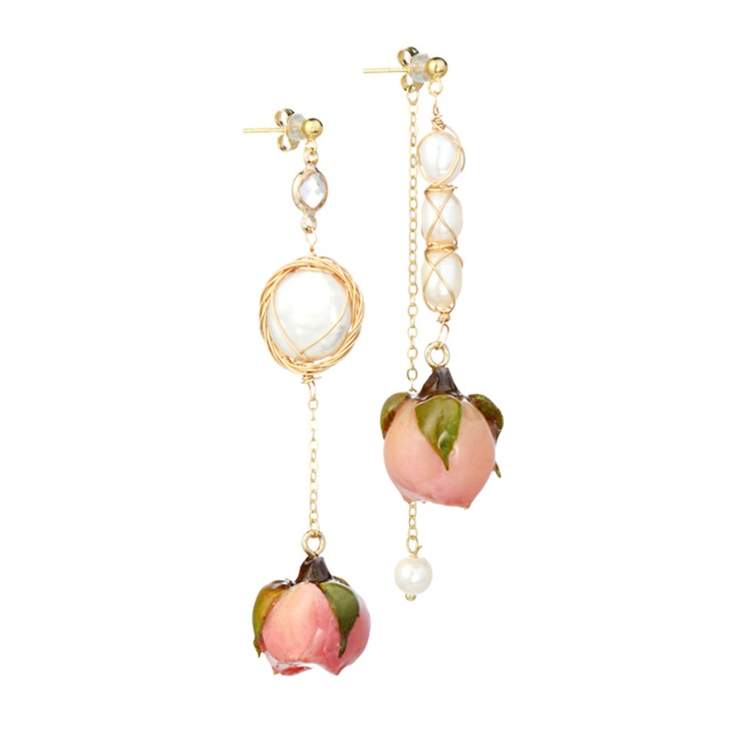 S4926E1 Pearl Flower Earrings Stud Ear Accessories fine handmade gifts