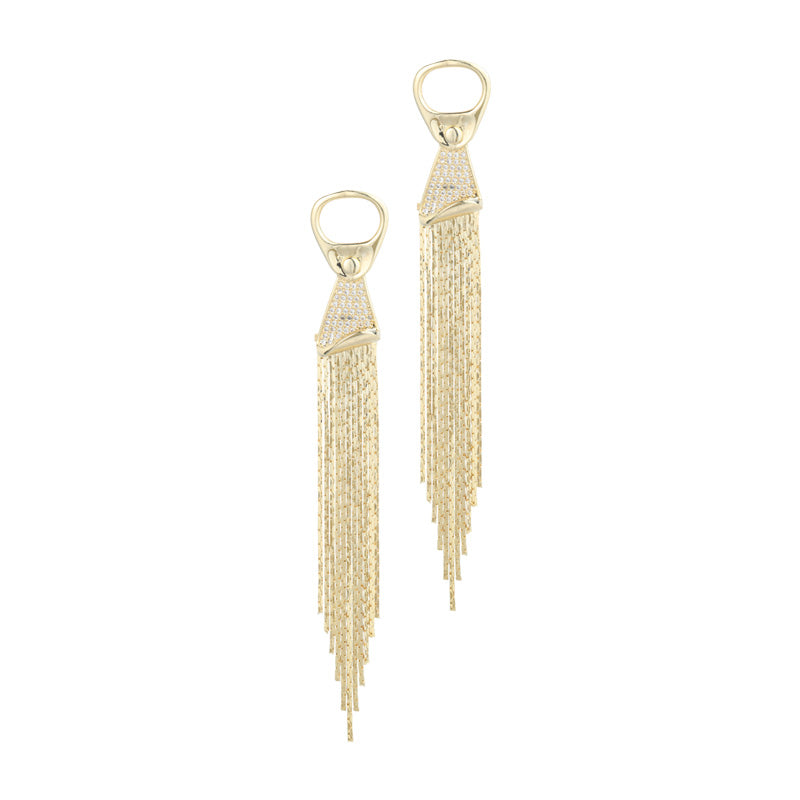 S4889E1 Earring Long Stud Ear Accessories with tassels fine handmade gifts
