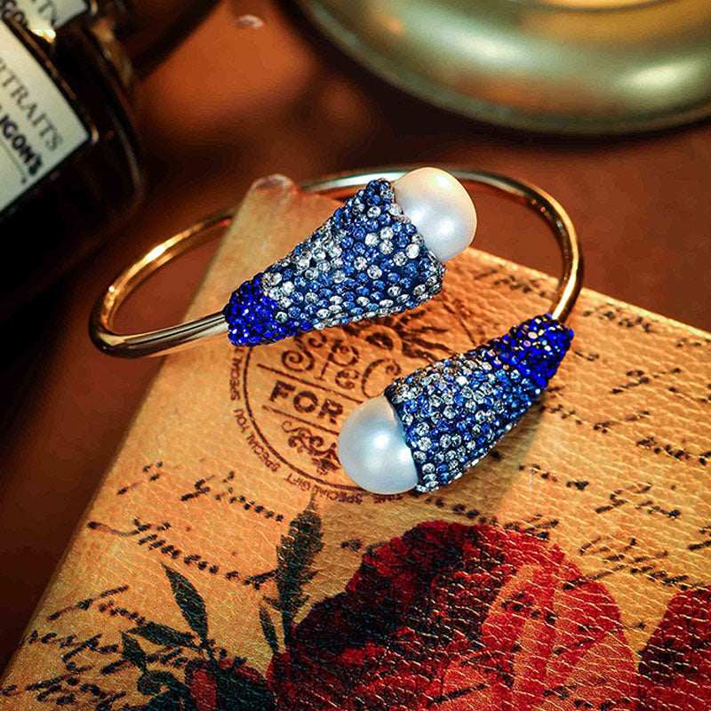 S2241C1 Pearl Bangle Hand Chain Bracelet traditional elegant fine handmade gifts