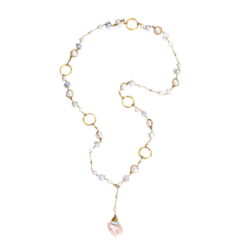 S2808N1 Pearl Sweater Chain Long Necklace Choker fine handmade gifts