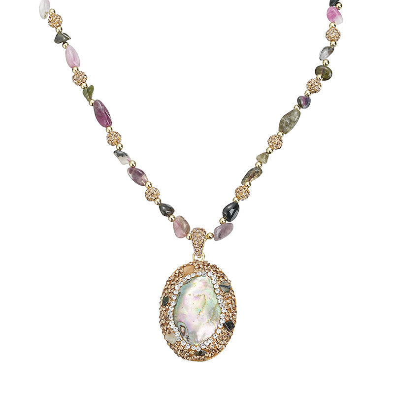 S2683N1 Pure Tourmaline Sweater Chain Long Necklace fine handmade gifts