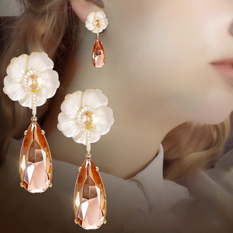 S4162E2 flower Earrings Stud Ear Accessories fine handmade gifts