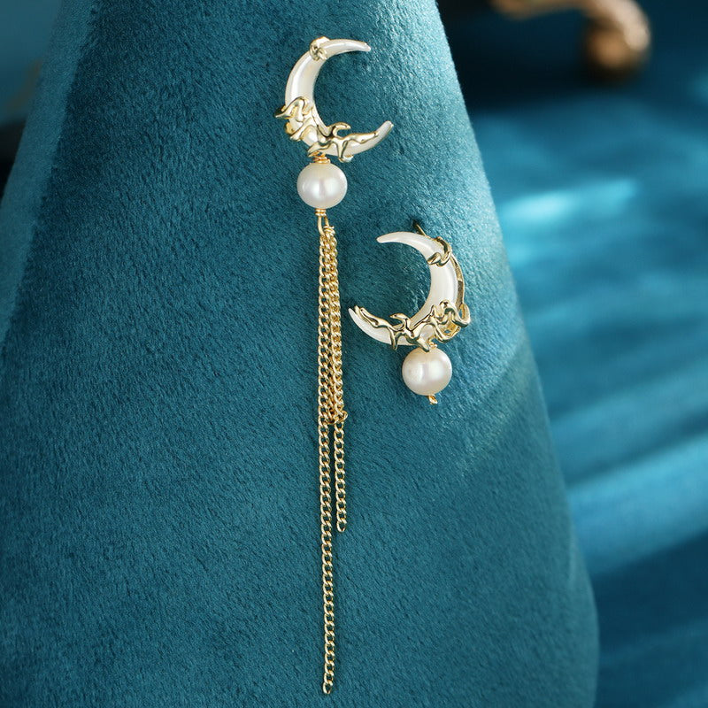S4860E1 Pearl irregular long Stud Earrings Ear Accessories fine handmade gifts