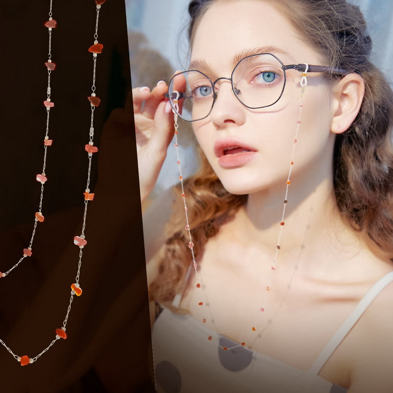 S1871G1 Pure Red Agate Glasses Chain fine handmade gifts