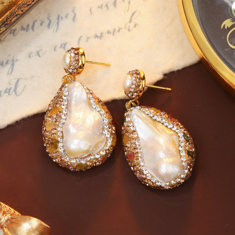 S4750E1 Pearl Tourmaline Earring Stud Ear Accessories fine handmade gifts