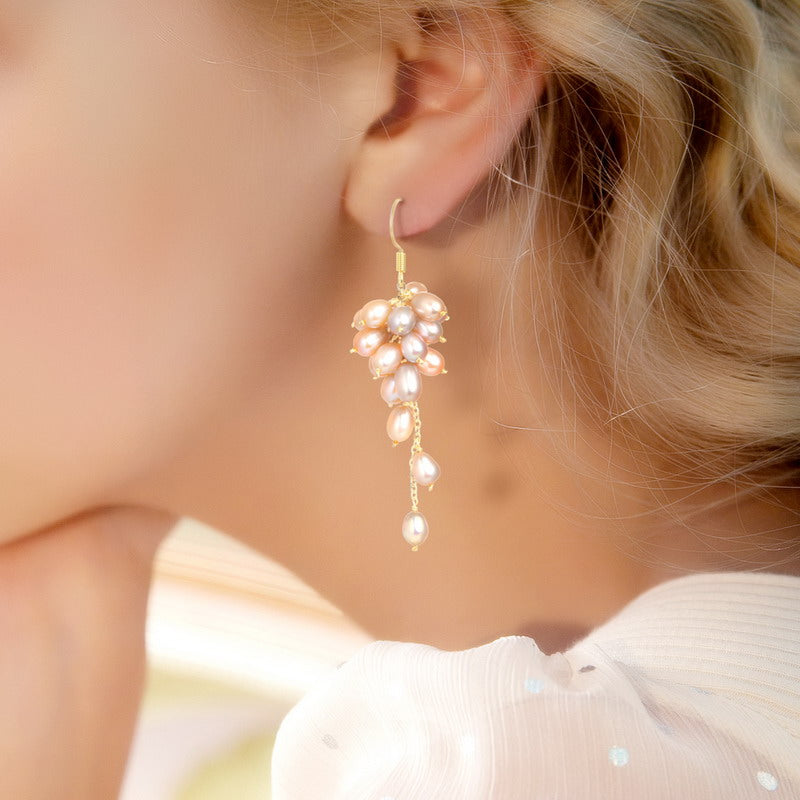 S4519E1 Pearl flower Earrings Stud Ear Accessories fine handmade gifts