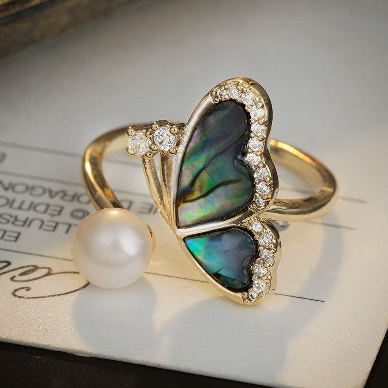 S2036R1 adjustable one-size-fits-all butterfly Engagement Rings fine handmade gifts