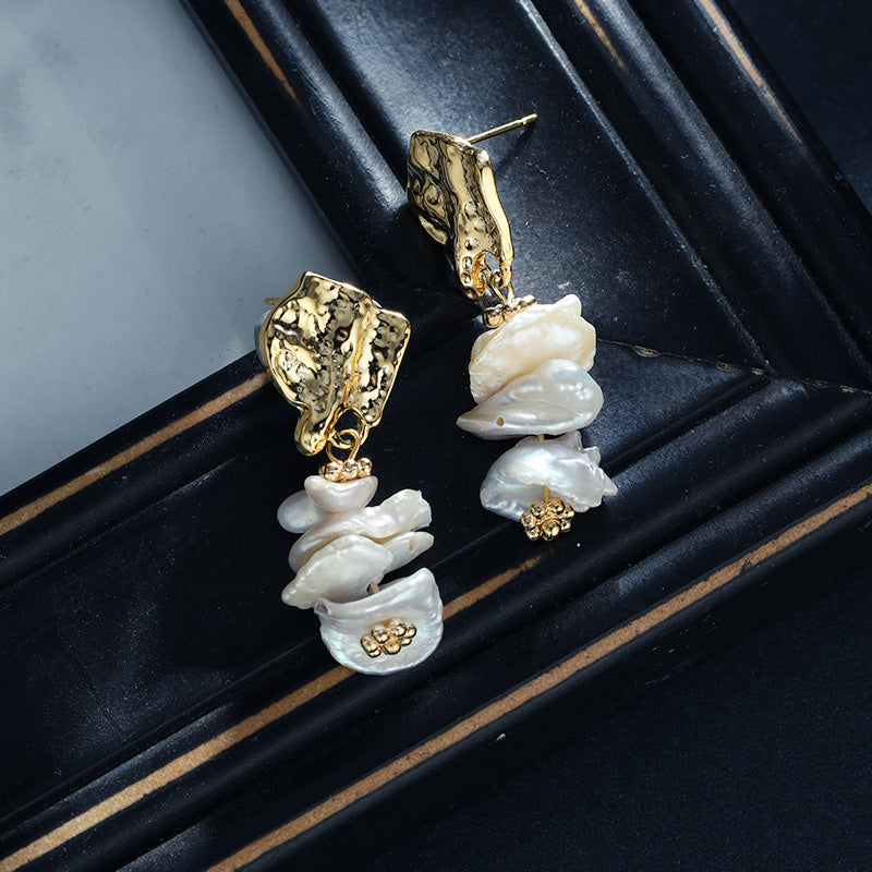 S4876E1 Pearl irregular Earring Stud Ear Accessories fine handmade gifts