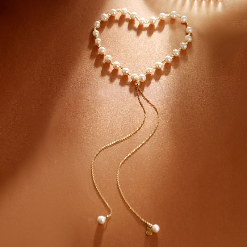 S2159N1 Pearl Sweater Chain Long Necklace Choker fine handmade gifts