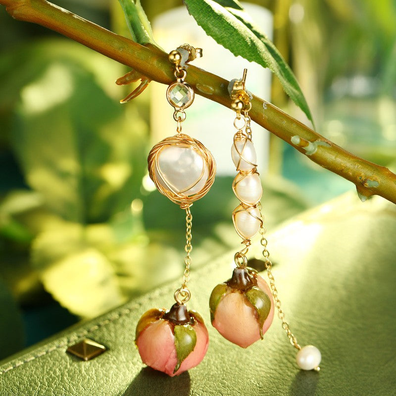 S4926E1 Pearl Flower Earrings Stud Ear Accessories fine handmade gifts