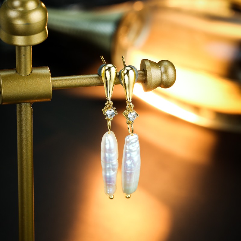 S4868E1 Pearl Long Earrings Stud Ear Accessories fine handmade gifts