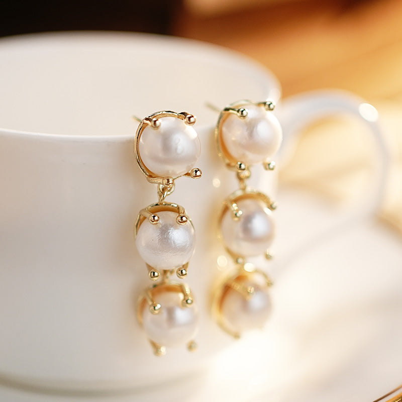 S4906E1 Pearls Earrings Stud Ear Accessories simple elegant fine handmade gifts