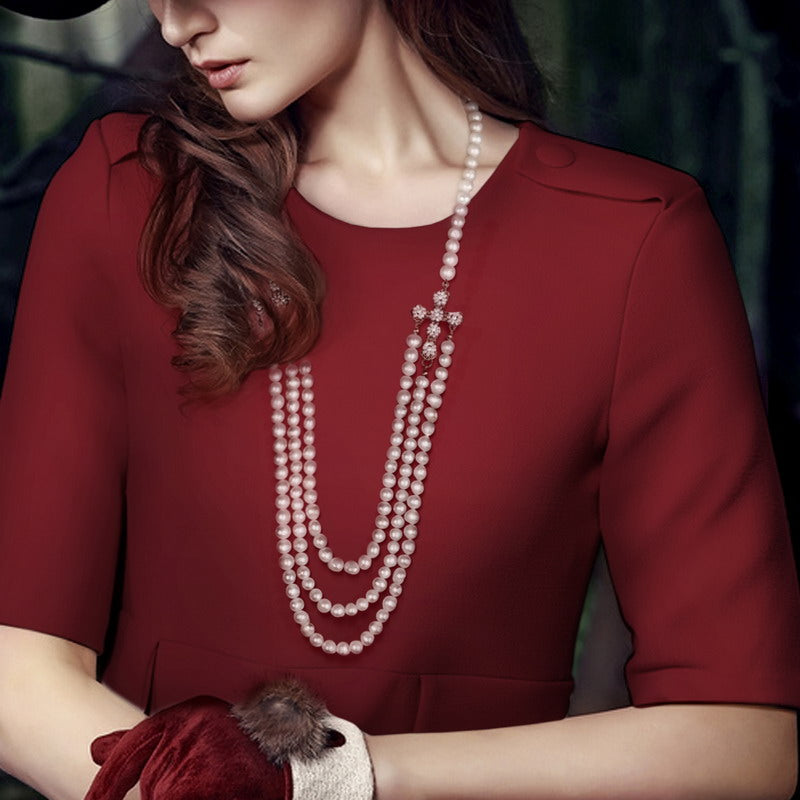 S2438N1 Pearl Sweater Chain Long Necklace fine handmade gifts