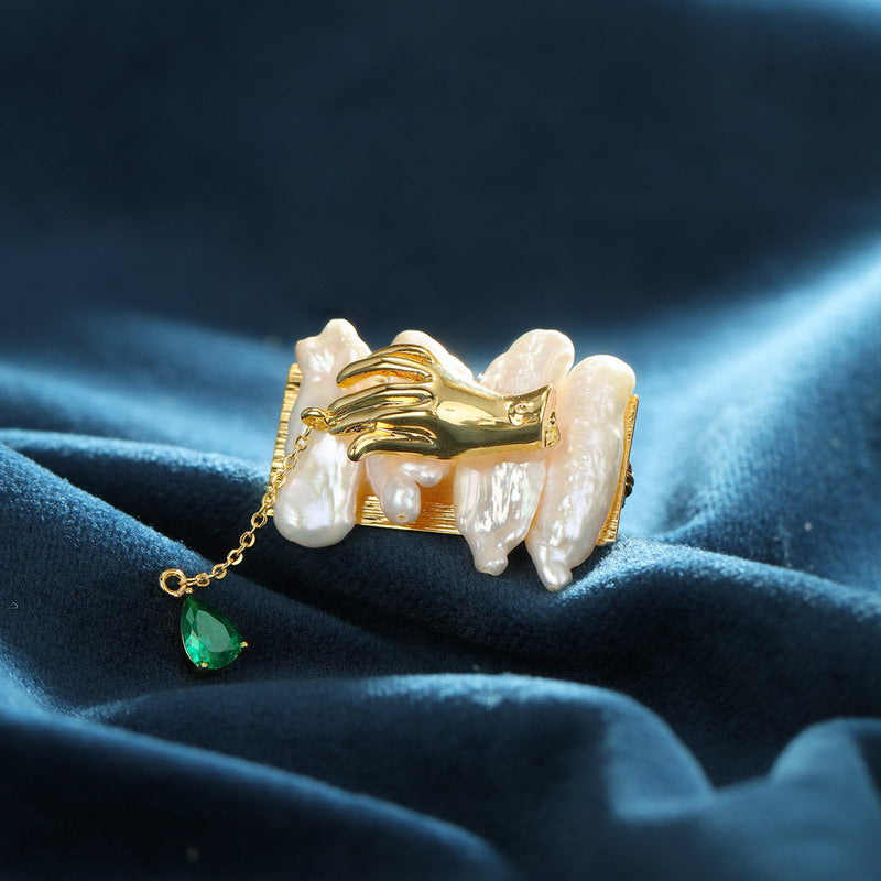 S2286B1 pearl Brooch Scarf Buckle fine handmade gifts