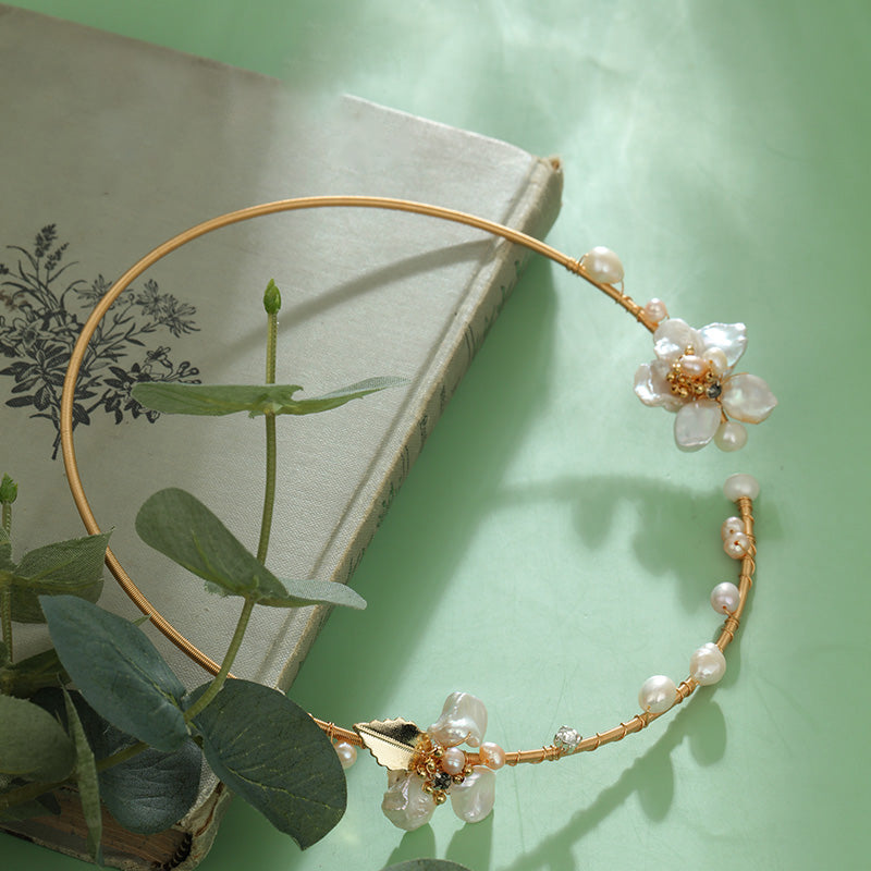 S2745H1 Pearl Flower Necklace Choker fine handmade gifts