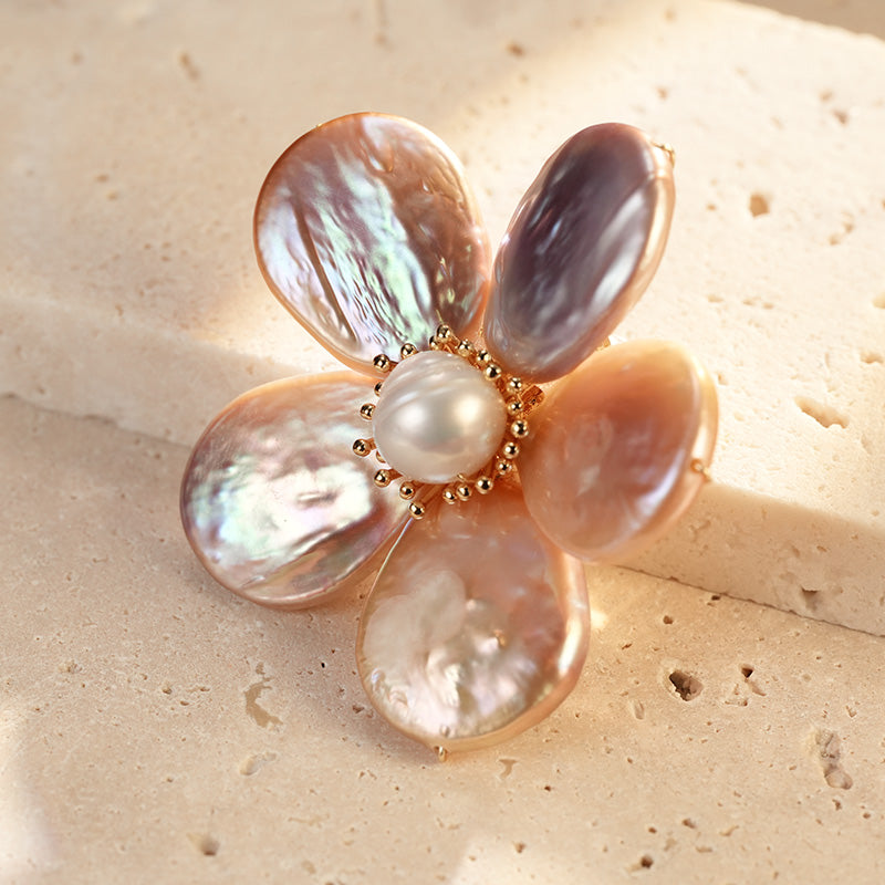 S2330B1 Pearl Flower Brooch Scarf Buckle fashion handmade gifts