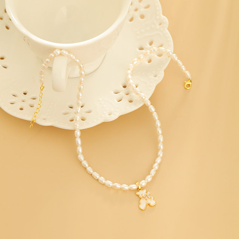 S2414N1 Pearl Sweater Chain Long Necklace Choker fine handmade gifts