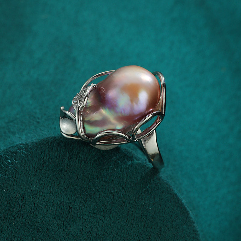S2089R2 Pearl adjustable one-size-fits-all Engagement Rings fine handmade gifts
