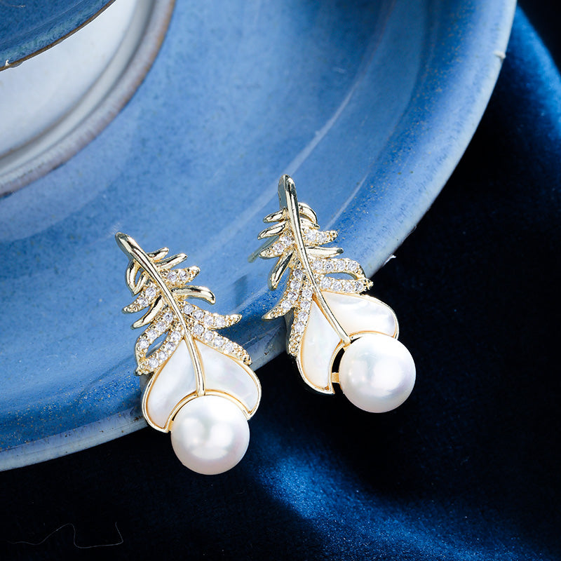 S4751E1 Pearl Stud Earrings Ear Accessories fine handmade gifts