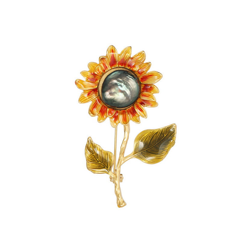 S2309B1 Pearl Flower Bird Brooch Scarf Buckle fine handmade gifts