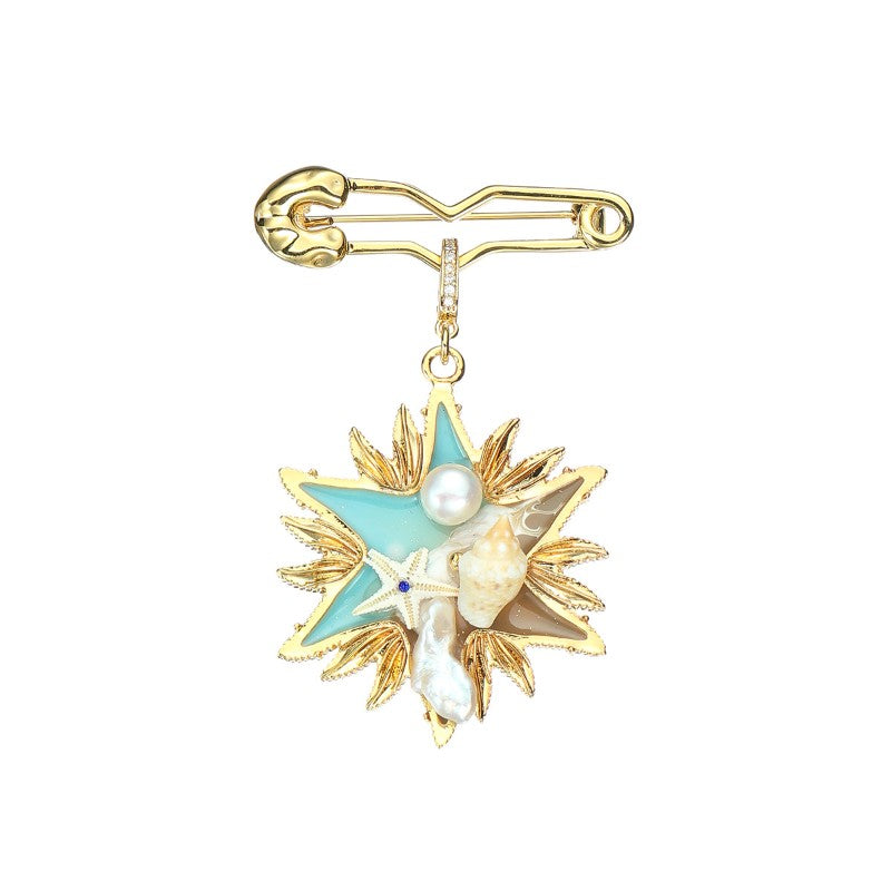 S2331B1 Pearl Brooch Scarf Buckle fine handmade gifts