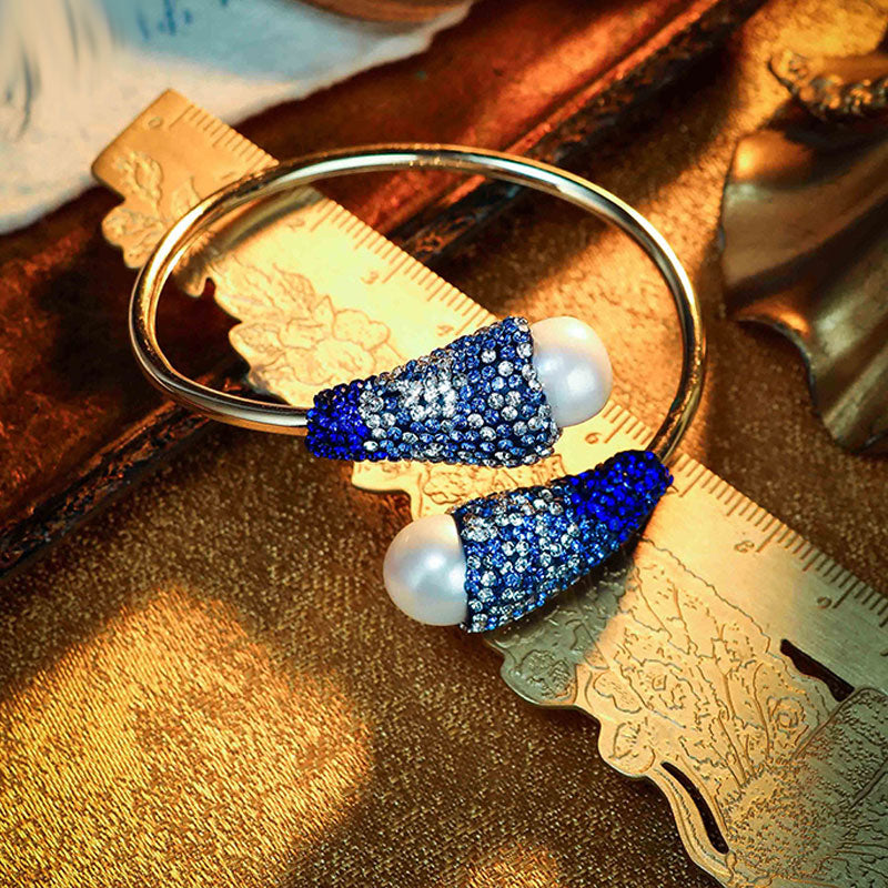 S2241C1 Pearl Bangle Hand Chain Bracelet traditional elegant fine handmade gifts