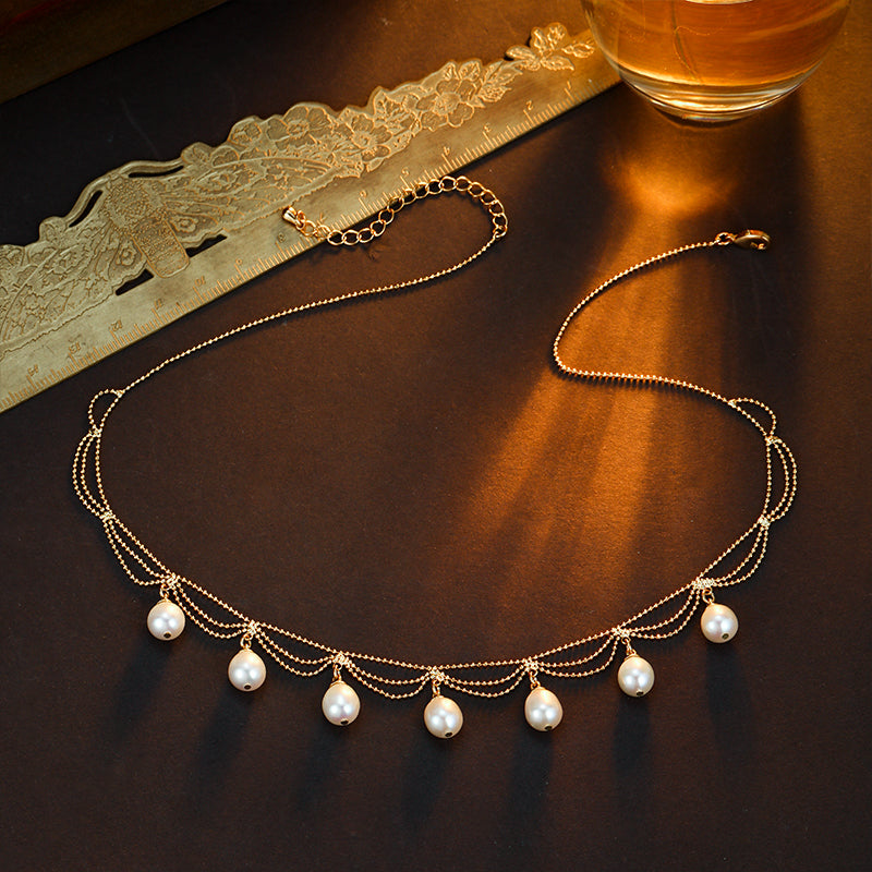 S2520N1 pearl Sweater Chain Long Necklace Choker fine handmade gifts