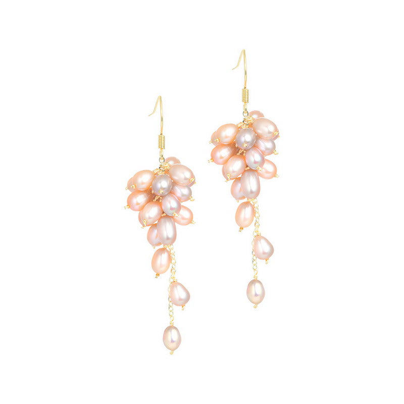S4519E1 Pearl flower Earrings Stud Ear Accessories fine handmade gifts