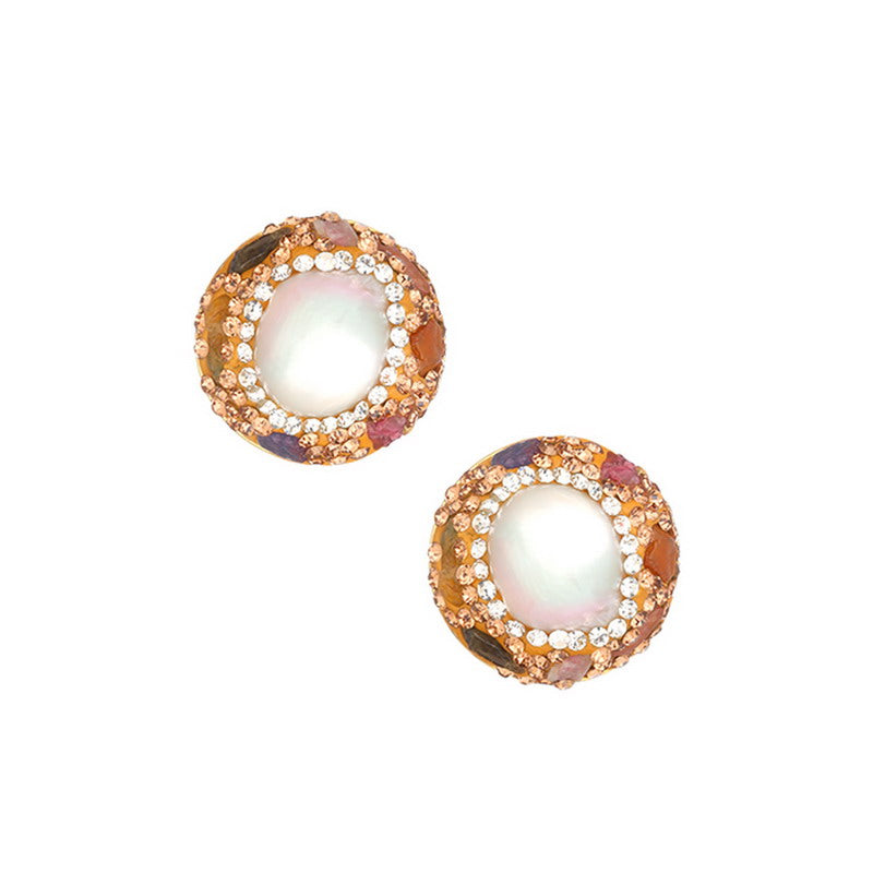 S4697E1 Pearl Tourmaline Earrings Stud Ear Accessories fine handmade gifts