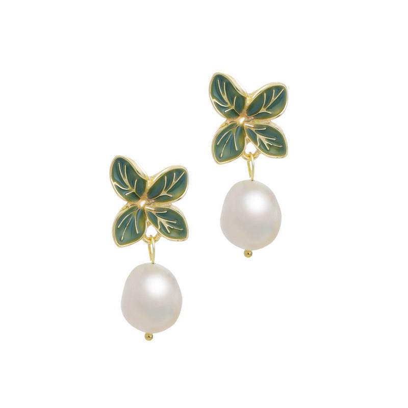 S4370E1 Pearl Flower Earrings Stud Ear Accessories fine handmade gifts