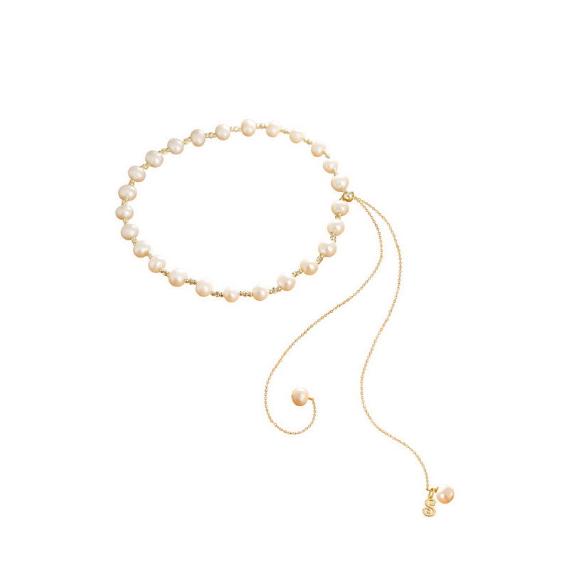 S2159N1 Pearl Sweater Chain Long Necklace Choker fine handmade gifts