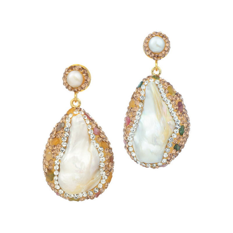 S4750E1 Pearl Tourmaline Earring Stud Ear Accessories fine handmade gifts