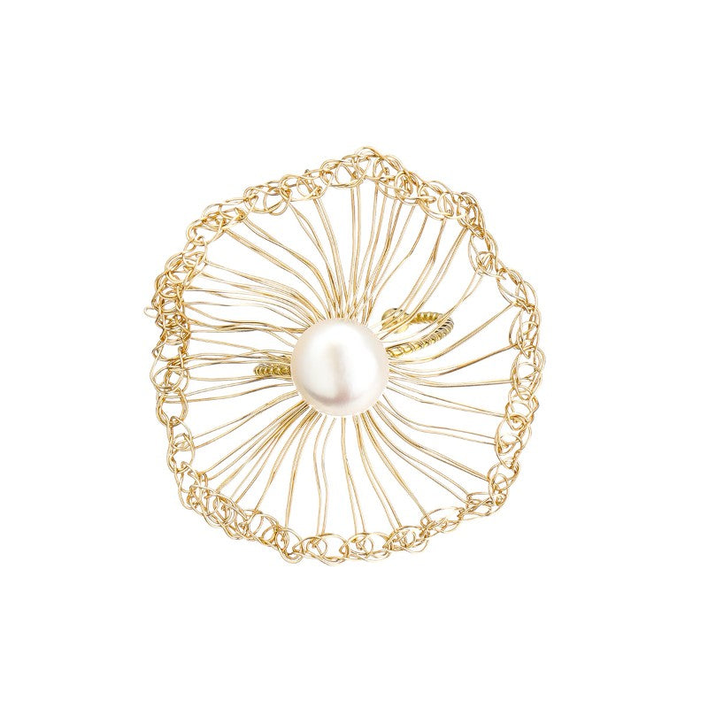 S2115R1 Pearl adjustable one-size-fits-all Engagement Ring fine handmade gifts
