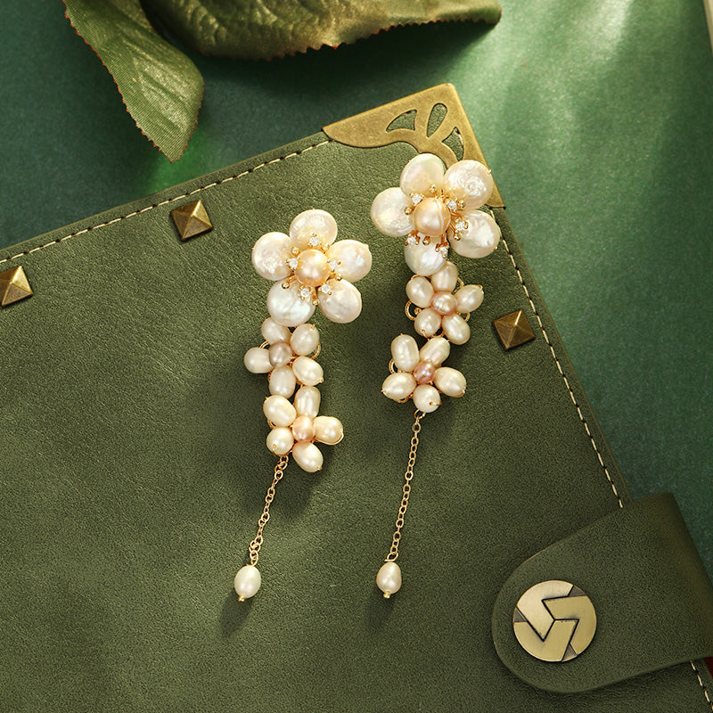 S4944E1 Pearl Stud Ear Accessories Earrings Clip-on fine handmade gifts