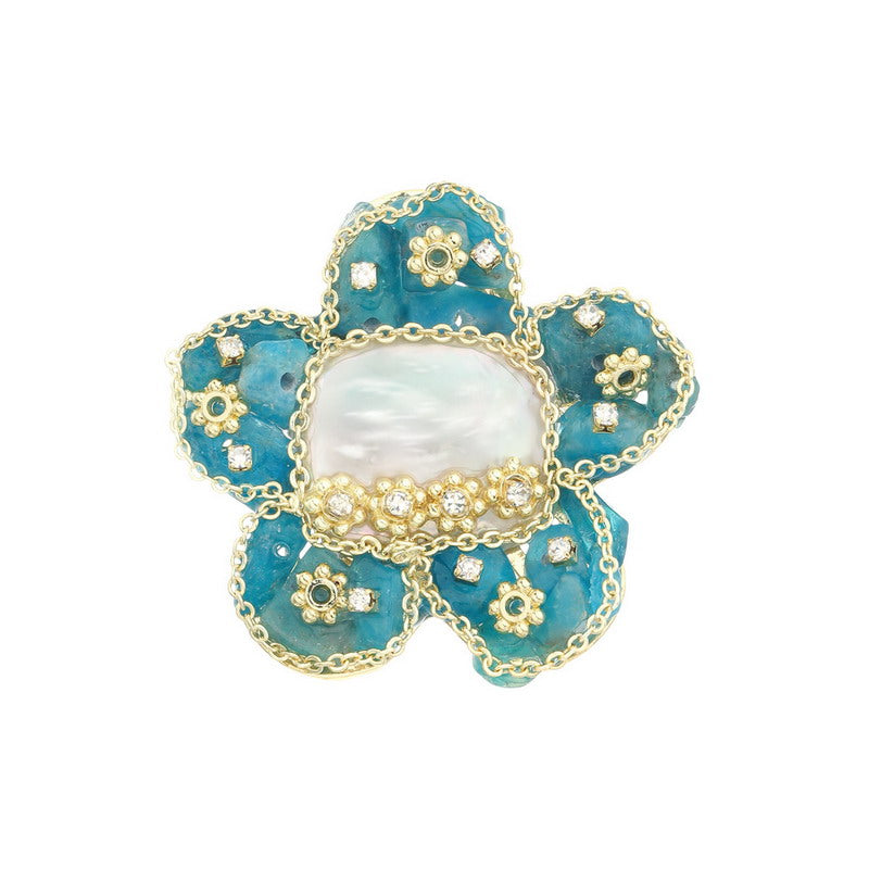 S2230B1 Pearl flower Brooch Scarf Buckle fine handmade gifts