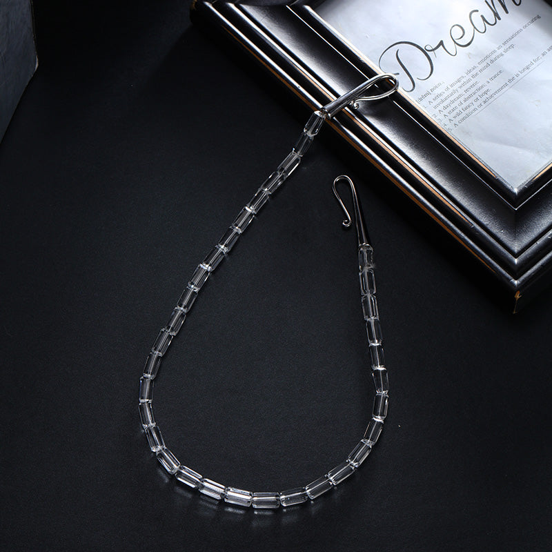 S2873N1 Pure White Crystal Sweater Chain Long Necklace Choker fine handmade gifts