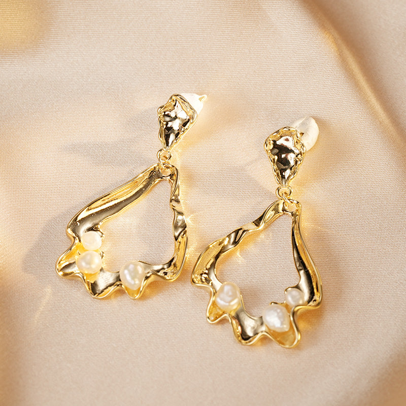 S4651E1 Pearl irregular Earrings Stud Ear Accessories fine handmade gifts
