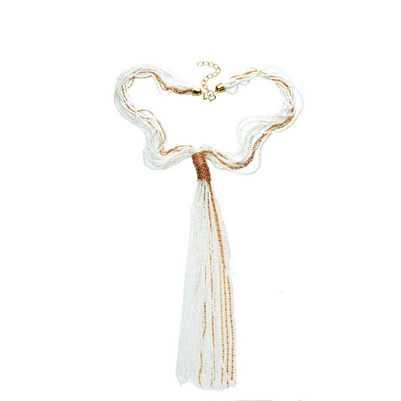 S2664N1 Long Necklace Sweater chain with tassels fine handmade gifts