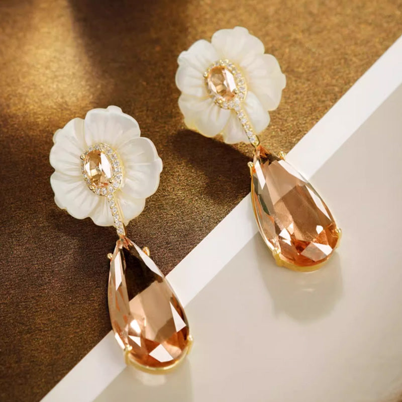 S4162E2 flower Earrings Stud Ear Accessories fine handmade gifts